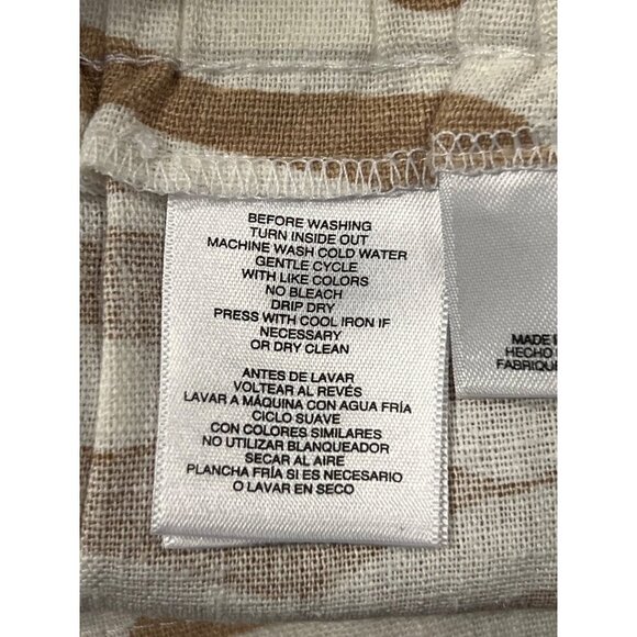 Anne Klein Womens Size Medium Linen Blend Zebra Print Shorts Belt Tan NWT New - Picture 10 of 11